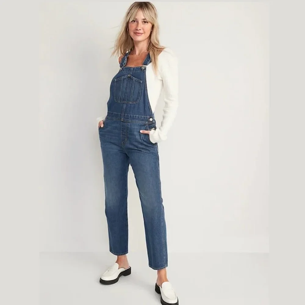 NWOT! Slouchy Straight Workwear Non-Stretch Jean Overalls - Size 24